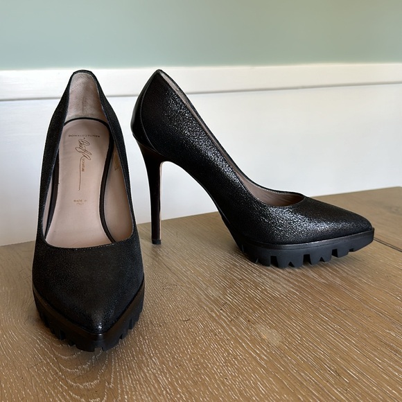 Donald J Pliner Endiva Italy 8.5 lug sole pointed toe leather high heel pumps - Picture 3 of 12